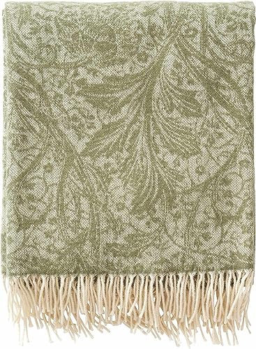 Arcadia Wolldecke, 25% Cashemere / 75% Merinowool, Woven Wool Throw, 130 cm x 180 cm, (Olive)
