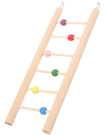 FONDOTIN Vogelleiter Aus Holz Für Papageien Und Wellensittiche Kletterspielzeug Für Kleine Vögel Installieren Für Käfige Lang Mit Sprossen Sicher Und Praktisch