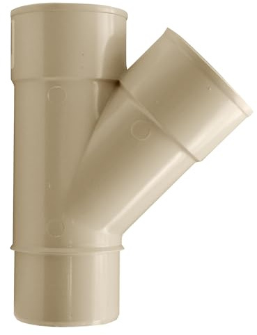 Jardibric - Culotte Descente Gouttière Ø80 Sable - Raccord Y Gouttière PVC 1 Mâle 2 Femelle - Raccord Eau Pluviale