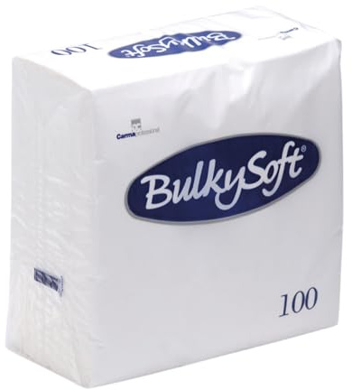 Lot de 400 Serviette papier blanche 38 x 38, Serviettes papier jetables 2 plis très Solides et Douces, Serviettes pour Bar, Snack et Glacerie, Serviette blanche jetable (400, 38 x 38)