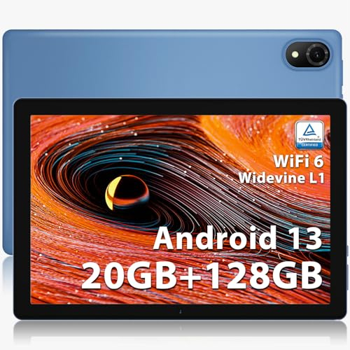 DOOGEE U10 Pro Tablet 10 Zoll, 20GB RAM +128GB ROM(1TB TF), Android 13 Tablet PC, IPS HD-Bildschirm, 5060mAh Akku, 8MP+5MP, Bluetooth 5.0/TÜV Eye Protection/WiFi 6/Widevine L1/OTG, Blau