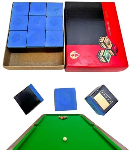 ZLXFT Billard Chalk,12pcs Billard Kreide Zubehör,Pool Queue Würfel,Billardkreide Blau,Calciumcarbonat Rutschfeste Billard,Billard Zubehör Kreide,Billard Kreide für Amateure und Profis