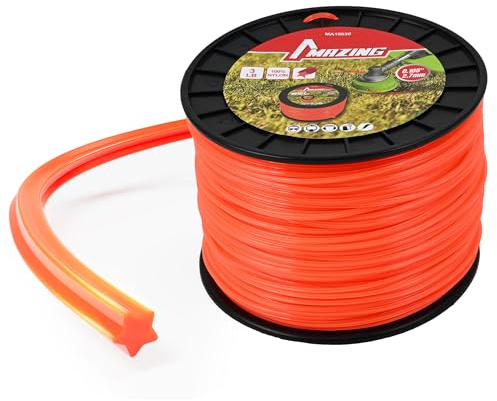 MAZING String Trimmer Line, 0.105 Inch-2.7mm Pentagonal Cutting Weed Eater String, 3lb-885ft Premium Nylon Weed Wacker String Trimmer Line Spool Universal Fits Most of String Trimmers