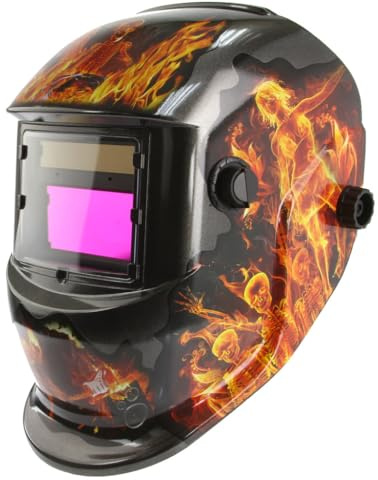 Maschera Casco Autoscurante da Saldatura | per MIG TIG MAG MMA | Campo Visivo 93x43 mm | Tempo di reazione 5/30.000s | Regolabile