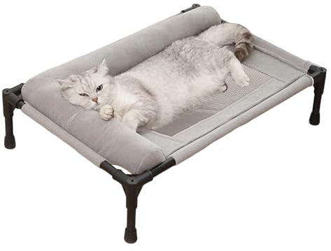 Pcingsia Cama elevada para Perro, Cama para Perros al Aire Libre con Almohada y Malla Transpirable, Muebles extraíbles para Mascotas, Patio, Tomar el Sol, Viajes, Entrenamiento, hogar, césped, Suelo