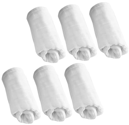 BRIGHTFUFU 6pcs Muslin Burp Cloths Soft Breathable Cotton Diapers for Newborns Washable Reusable Cloths for Daily Use Essential Item for Boys