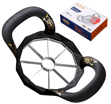 Tagliafrutta E Affettatrice | Tagliafrutta in Metallo | Tagliaverdure E Snocciolatore, Strumento Resistente Per Rimuovere Torsoli E Dividere Patate, Mele, Pere E Pesche