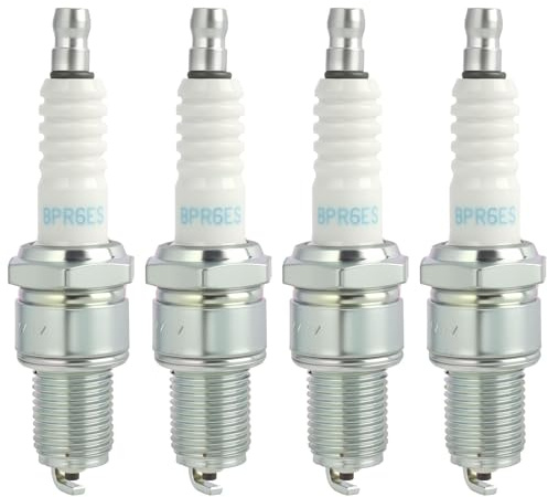 4 PCS / 2PCS Bougie NGK BPR6ES 7822, Bougies D'allumage pour Scooters, Cyclomoteurs et Motos Antiparasitées pour Une Performance Moteur Optimisée et Une Ignition Efficace (4 PCS)