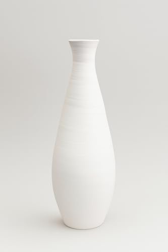 Garden Center Shop | Ánfora Cabo de Gata 80 cm | Cerámica Artesanal Hecha a Mano | Decoración mediterránea para Interiores y Jardines | Florero rústico Exclusivo