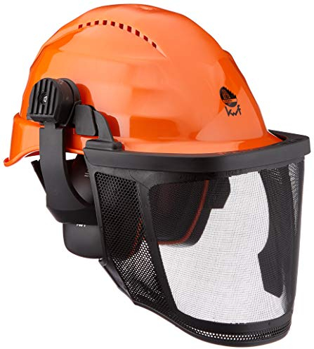 Ratioparts Rockman Forsthelm 2704 FWD, KWF Profi, Netz Edelstahl rostfrei, EN166, EN352, Rot