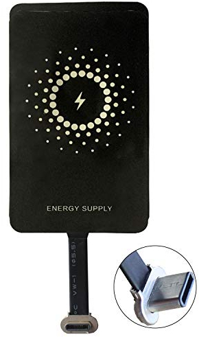 MyMAX – Super Fast 1300mA Magic Tag Tipo C Qi Receptor de Carga inalámbrica y Adaptador para Google Pixel, Samsung, Huawei, LG, Sony, Motorola, Nokia, HTC y Otros teléfonos Android USB-C (Modelo: