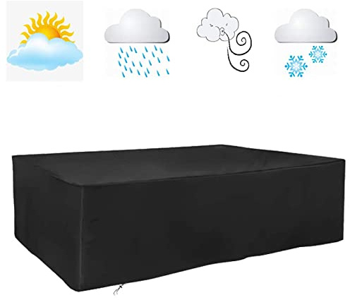 Uteplats möbelöverdrag universal väderbeständig utomhus bordsstol set täcker gräsmatta sektion lounge sofföverdrag 115 x 95 x 73 cm svart