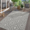 TT Home In-& Outdoor Teppich Wetterfest Balkon Küche Wohnzimmer Boho Skandi Design, Farbe: Grau 2, Größe:140x200 cm