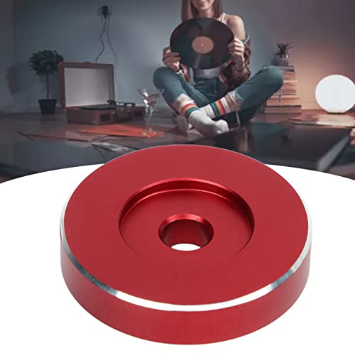 Plattenadapter, Aluminium-Plattenspieler-Plattenspieler-Adapter RPM-Grammophon-Zubehör (Rot)