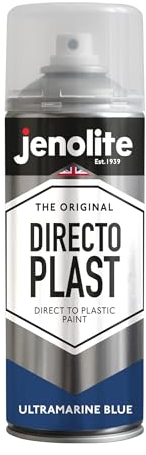 JENOLITE Directoplast Gloss Spray Paint | ULTRAMARINE BLUE | 400ml | Paint for Plastic Surfaces | For All Types Of Plastic | No Primer Required Multi Surface Paint | Spray Paint for Plastic | RAL5002