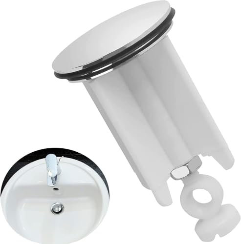 Frogetu 1 Pièces Bouchon Lavabo,Bouchon Lavabo Salle de Bain,Bouchon Lavabo Universel Blanc,Bouchon de Lavabo Réglable,Bouchon Baignoire,pour Lavabo,Bidet,Salle Bain,Cuisine