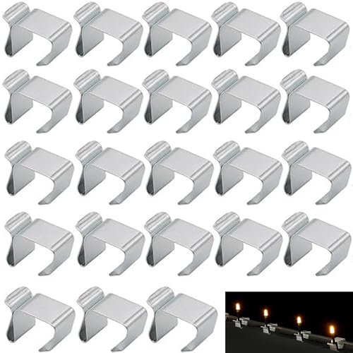 RXKFIGX 60 Pcs Gutter Hooks Gutter Hooks for Outdoor Lights Metal Metal Gutter Hooks Gutter Clips for Christmas Lights Galvanized Clips for Hanging Outdoor Lights for Festival Decoration