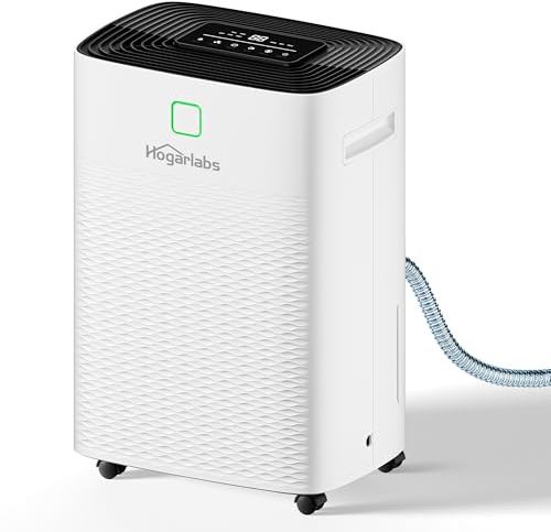 Hogarlabs 100 Pint Dehumidifier for Basement & Bedroom, Covers 6000 Sq.Ft, with Drain Hose & Auto Humidity Control, Quiet for Home, Garage, Bathroom.