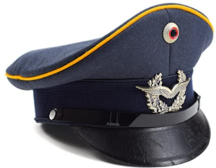Gorra de visera del ejército alemán, azul, Talla única