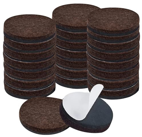 UYUYong 48 Pezzi Feltrini Autoadesivi Rotondi Tappetini per Tavoli e Sedie Tampone Autoadesivo Antiscivolo con Scatola Feltrini per Gambe di Mobili per Tappeti Legno Sgabelli Sedie Tavoli