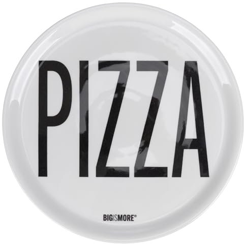 Villa d'Este Home Tivoli 1996 Bigismore Lot de 4 assiettes à pizza en porcelaine Ø 33 cm, fabriqué en Italie,