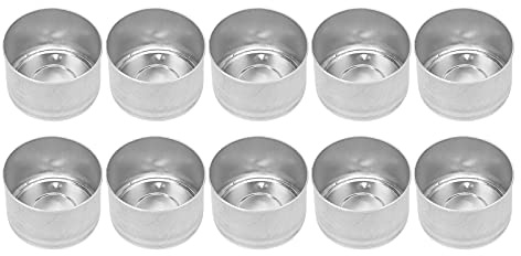KIMISS Base de Vela de 50 Piezas para la Fabricación de Velas de Bricolaje - Contenedores de Moldes de Concha de Aluminio Resistentes Al Calor para de té y Uso de Fiestas