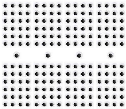TeaATiCh 8 Set Occhi Mobili Giocattolo Autoadesivi,Occhietti Adesivi per Lavoretti Ovale Plastica Mobili,per Fai da Te Scrapbooking(20mm)