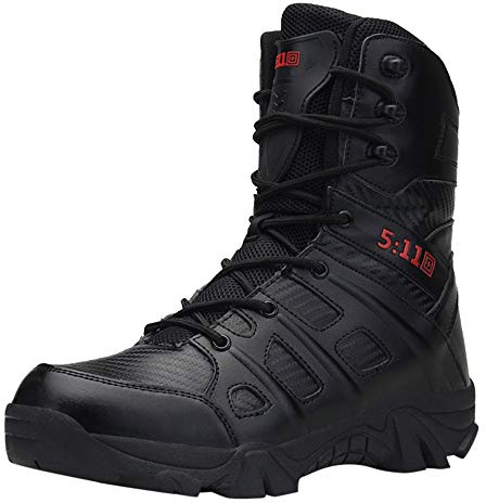 Generisch Botas de senderismo para hombre, actividades al aire libre, suela antideslizante, material resistente al desgaste para excursiones de montaña y trekking, Negro , 47 EU