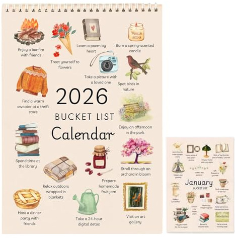 Calendario da parete 2026, funzionale e decorativo, 21 x 29,7 cm, 12, divertente calendario da parete con, design motivante, per scuola, casa, studenti, adolescenti e adulti