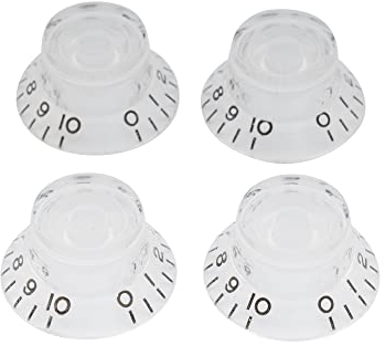 Musiclily Metrisch Gitarre Knöpfe Potiknöpfe Top Hat Knobs Volume Tone Potikopf für Epiphone Les Paul SG Import E-Gitarre,Transparent (4 Stück)