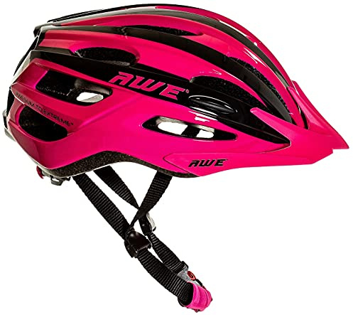 AWEAir™ Bike Helmet MTB Helmet Adult Mens Womens 55-58cm Bicycle Helmet Black/Pink Medium Adjustable Lightweight In Mould *AWE 5 year Crash Replacement Policy, CE-EN 1078:2012:A1:2012 standard