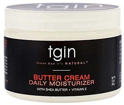 Thank God It's Natural Crema hidratante diaria para el cabello, con manteca de karité y vitamina E, para todo tipo de rizos, hidrata, reduce el encrespamiento, 240 g (paquete de 1)