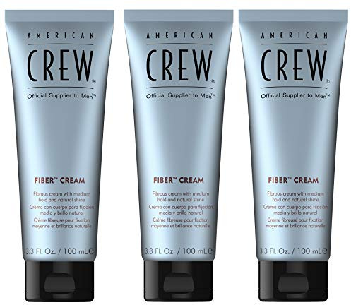 3er Medium Hold and Shine Fiber Cream For Men American Crew 100 ml