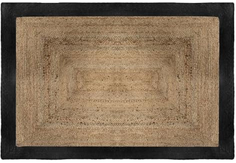 Atmosphera - Tapis en Jute Bord Noir 120x170 cm