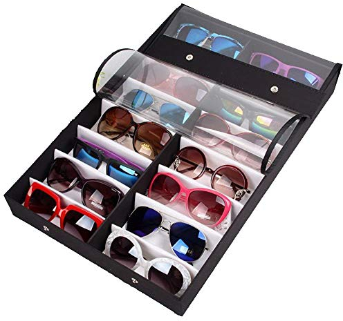 Brillenkoffer Brillenorganizer, Brille, Sonnenbrille, Organizer-Behälter-Halter for Brillen Brillen Lesebrille Display Box-Speicher-Fall-Kollektor mit Deckel Brillenaufbewahrung Sonnenbrillen Aufbewah
