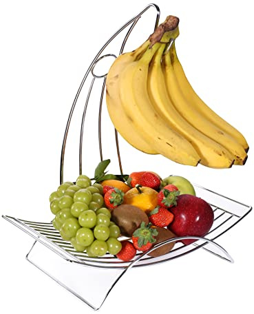 Royal Cuisine Fruit Bowl with Banana Hanger Fruit Basket with Banana Hook