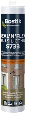 BOSTIK S733 Seal´n´Flex Bau Silikon Basaltgrau – Neutraler Universalsilikon, Schimmelresistent, Dauerelastisch, Anstrichverträglich, Für Innen- und Außenbereich, 300ml
