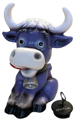 Sparfroh Kuh Spardose Lila Kuh 19cm