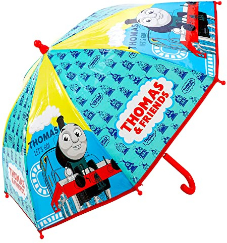TDL Thomas The Tank Engine Umbrella Kids Childrens Brolly POE Dome Transparent Lightweight Rain Cover