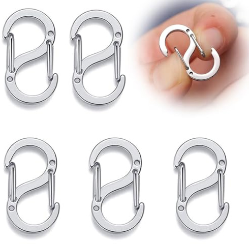 ZILZUFA 5 Pezzi Chiusure per Collane, Chiusure per Braccialetti, Fermagli in Acciaio Inox, Catena in Pelle, Chiusura a Moschettone, Chiusura per Catene, Cinturino in Pelle, Gioielli Fai da Te