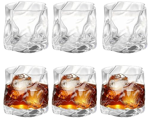 Henrrida Pint Glasses Set of 6 Transparent Glasses Drinking 200ml Used in Cocktails, Juices, Sodas, Beer, Whiskey (Transparent)
