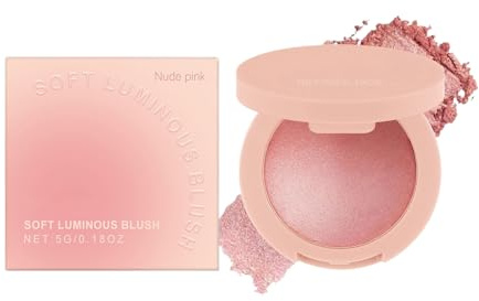 Rubor en Polvo | Colorete Rosa para Mujeres,Cosméticos Iridiscentes Altamente Pigmentados De Larga Duración Para Mujeres Y Chicas En Eventos Sociales