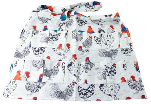 Hoite Chicken Egg Collecting Apron, 12 Deep Pockets Egg Gathering Holding Aprons, Farmhouse Carrier Apron for Hens, Duck, Goose Eggs, Women