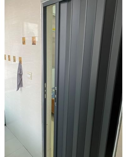Porte a libro Porta pieghevole in alluminio con serratura, Porte doccia retrattili personalizzabili per spazi ridotti, Cancello divisorio facile da installare per garantire la privacy