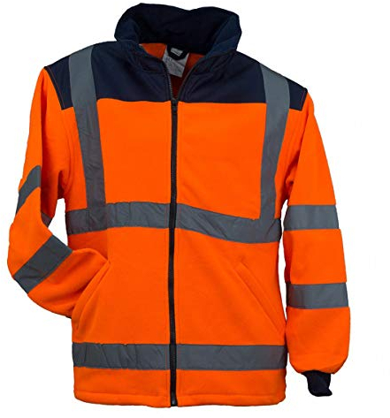 URG Fleece Warnjacke Winterjacke Warnschutzjacke Arbeitsjacke Orange (POL-HSV-OR) (L)