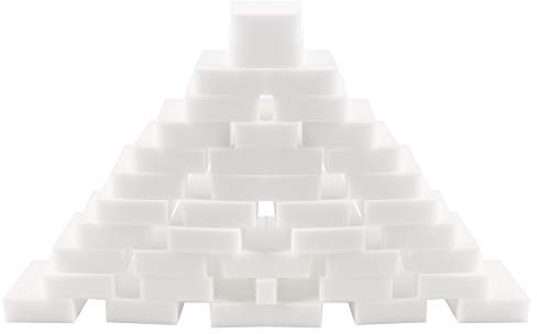 NACTECH 50pz Spugne Magiche Ecologiche Bianca Spugna per Pulizia Sporco e Macchie Magic Eraser da Cucina Rimuovere Segni Ostinati Senza Detergente