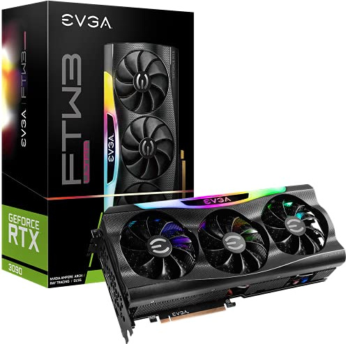 EVGA GeForce RTX 3090 FTW3 Ultra Gaming, 24 Go GDDR6X, Technologie iCX3, LED ARGB, Plaque arrière en métal, 24G-P5-3987-KR