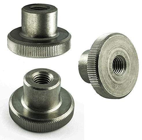 AGBERG - Tuercas moleteadas M5 (10 unidades) de acero inoxidable VA A1 V1A, DIN 466, con cintura, tuercas para el pulgar, AGBERG