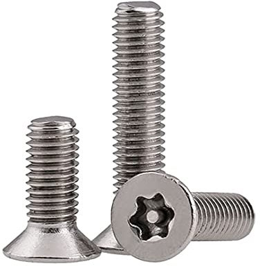 JKLJL Torx Countersunk Screws Bolts with Column Stainless Steel Flat Head Hexagon Socket with Needle Anti-theft Screw, M6×20mm,10 pcs