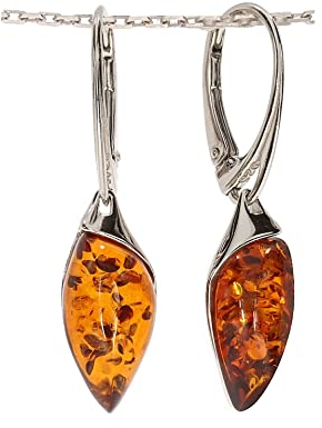 Bernstein Ohrringe von Artisana-Schmuck, Ohrhänger aus Bernstein und 925 Sterling Silber rhodiniert